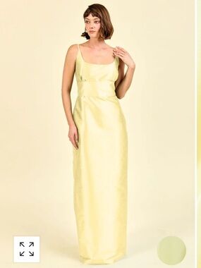 Jane Scoop Neck Bridesmaid Dress - Pale Lemon Bengaline